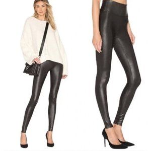 Spanx Faux Leather High-Waisted Black Leggings Size Medium